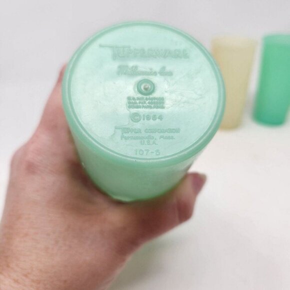 Tupperware Lot 1 #107 Cup 1954 4 #117 Tumblers 9oz Pastel Made in USA - Picture 5 of 10